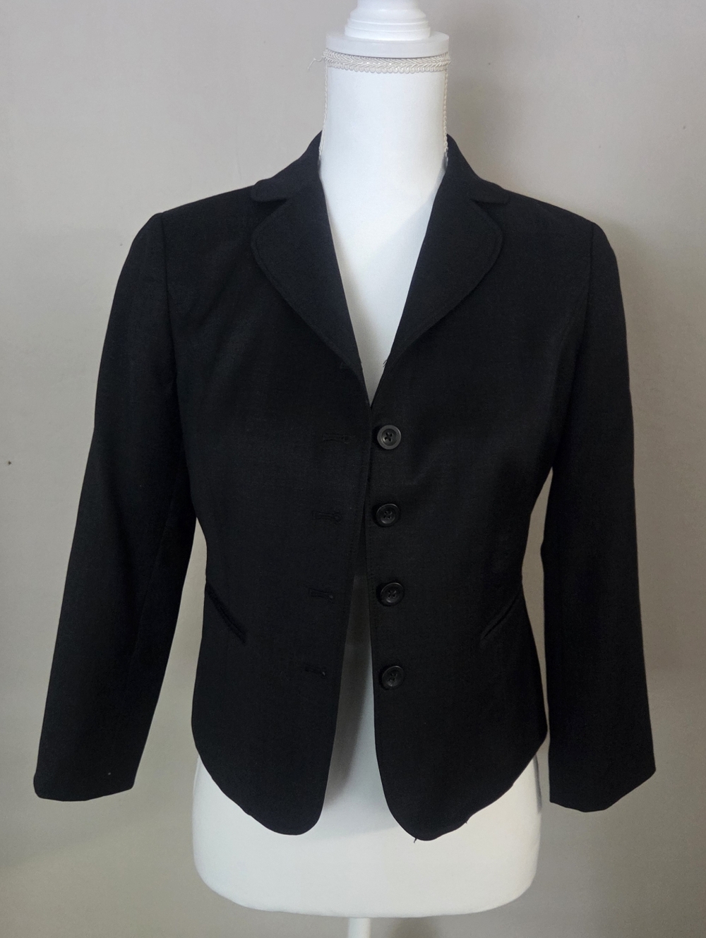 GAP Black Women's Fitted Button-Up Blazer